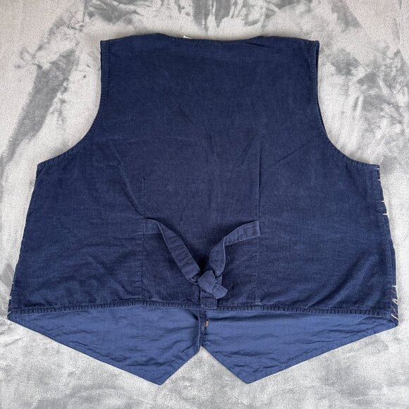 VTG Fall Harvest Vest XL Corduroy Pumpkin Autumn Tie Back Teacher Bobbie Brooks - Picture 5 of 6